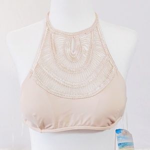 NWT Nude Embroidered Bikini Top
